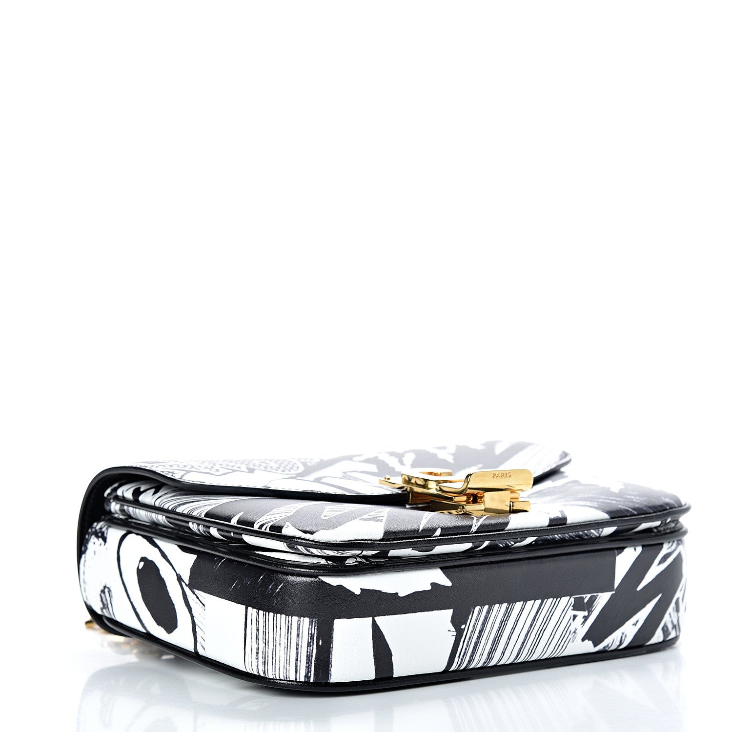 Celine Calfskin Zzhaa Printed x Christian Marclay Small C Bag Black White 3 of 10