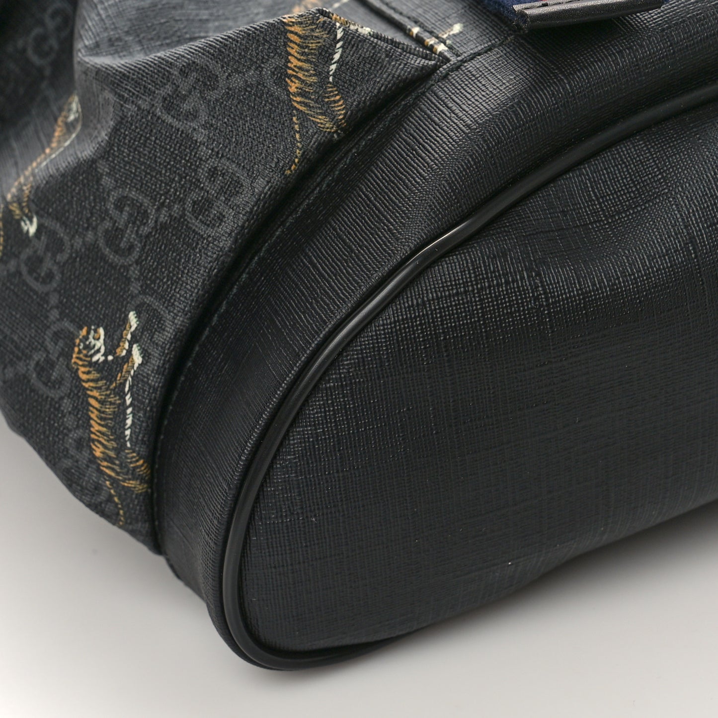 GG Supreme Monogram Tigers Double Buckle Backpack Black Multicolor