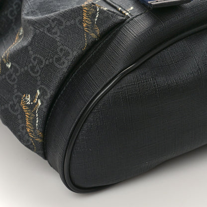 Gucci GG Supreme Monogram Tigers Double Buckle Backpack Black Multicolor 8 of 9