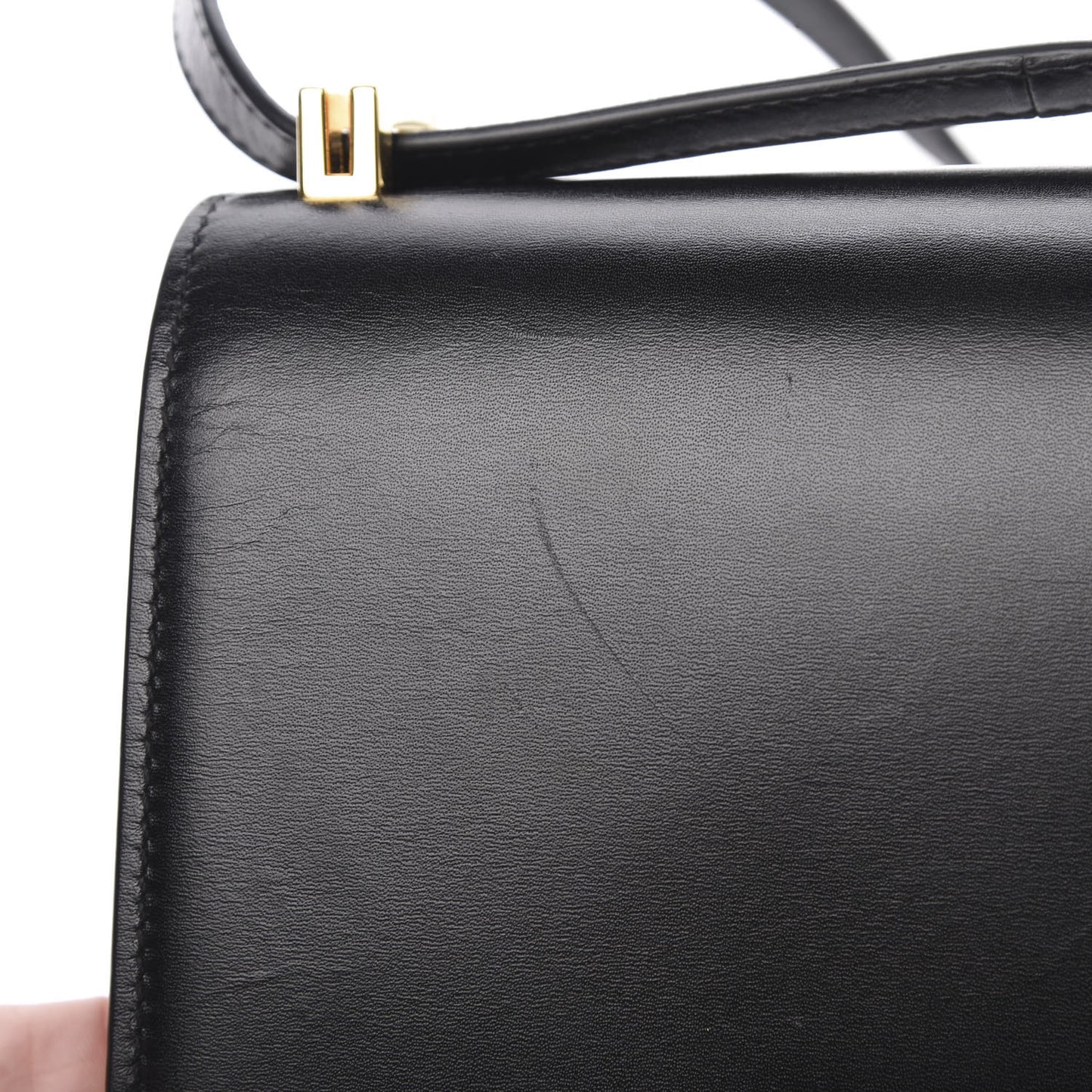 Smooth Calfskin Medium Domino Shoulder Bag Black