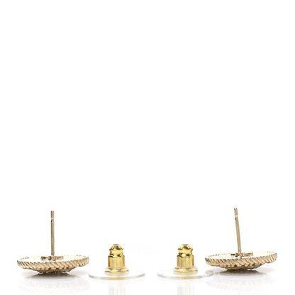 Chanel Crystal CC Round Earrings Gold 3 of 4