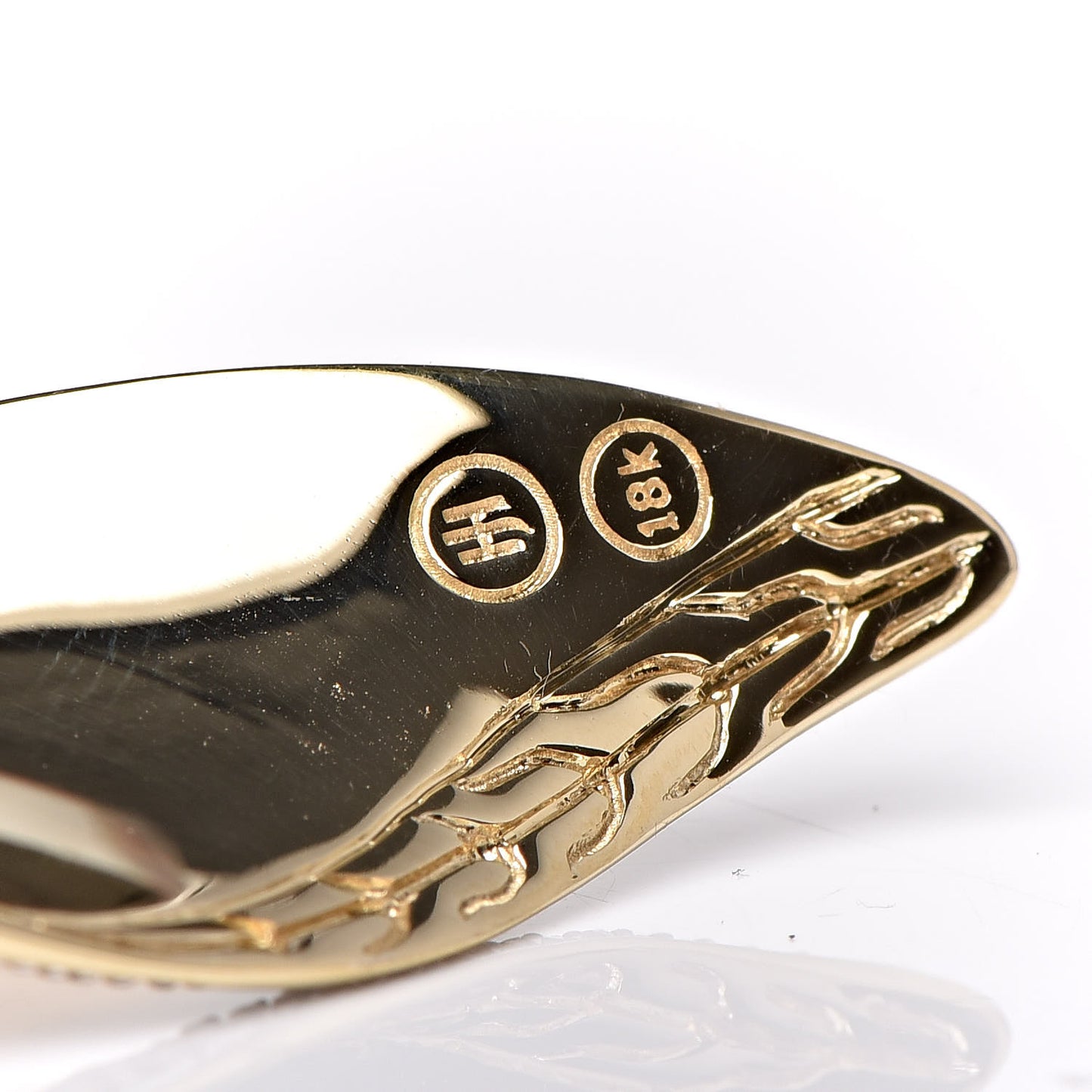 18K Yellow Gold Diamond Wave Pendant