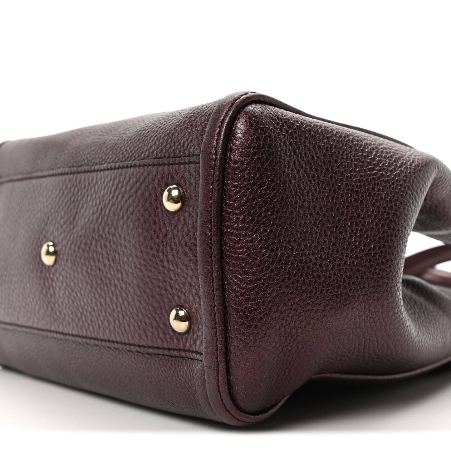 Metallic Cellarius Calfskin Small Soho Shoulder Bag Classic Burgundy