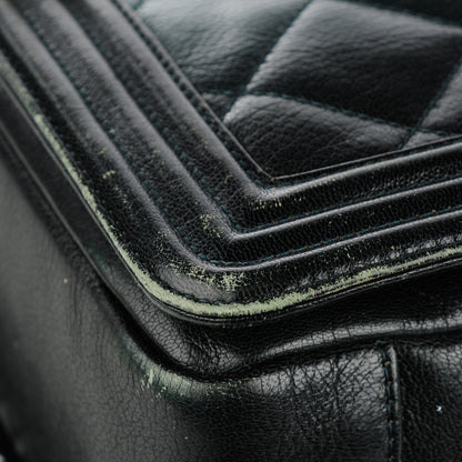 Chanel Goatskin Ombre Faded Quilted New Medium Boy Flap Dark Green 2 of 12