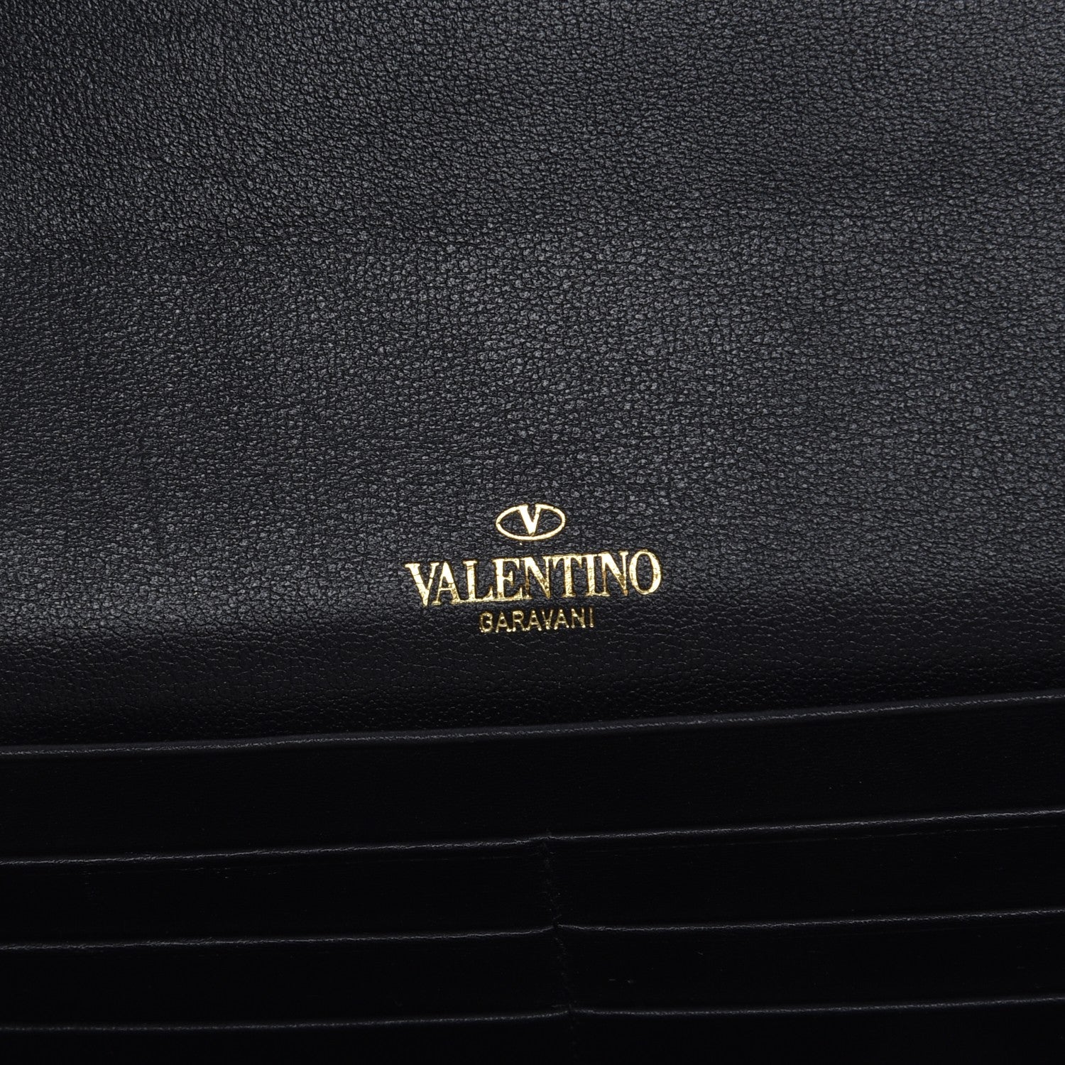 Valentino Garavani Vitello Small Rockstud Flap Wallet on Chain Black 7 of 10