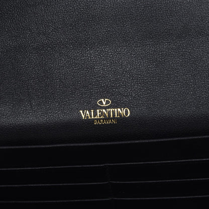 Valentino Garavani Vitello Small Rockstud Flap Wallet on Chain Black 7 of 10
