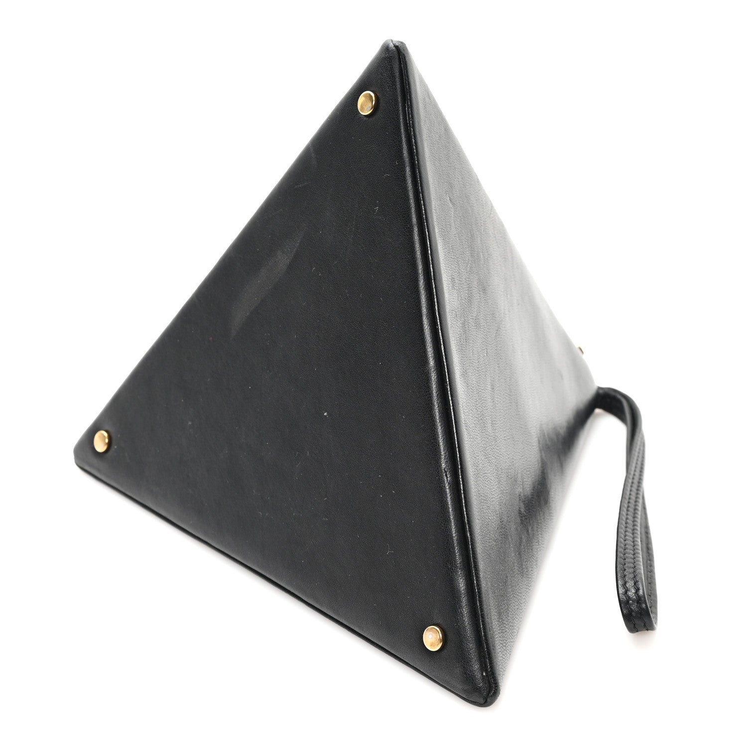 Saint Laurent Lambskin Pyramid Clutch Black 9 of 9