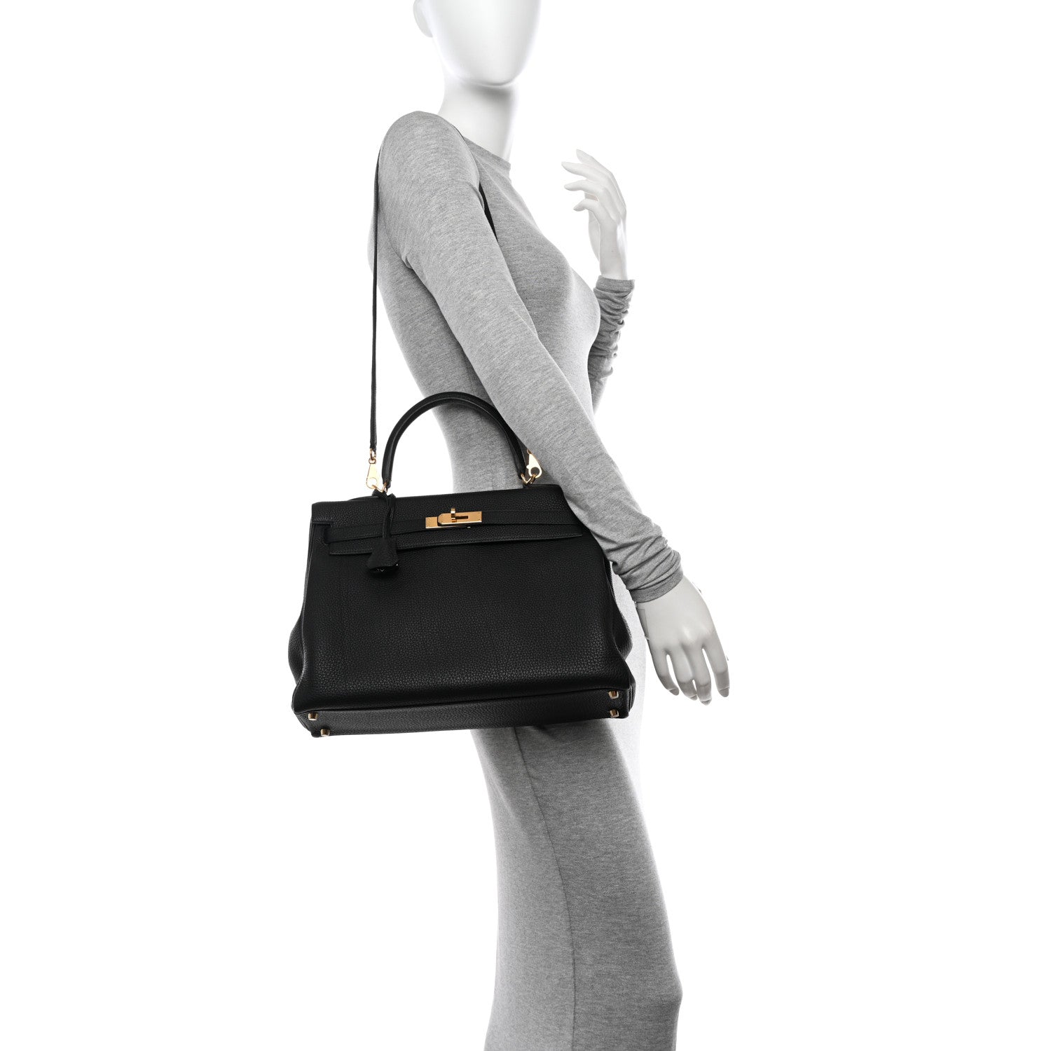 Hermes Taurillon Clemence Kelly Retourne 35 Black 3 of 10