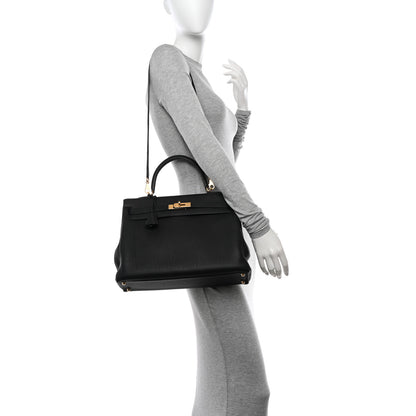 Hermes Taurillon Clemence Kelly Retourne 35 Black 3 of 10