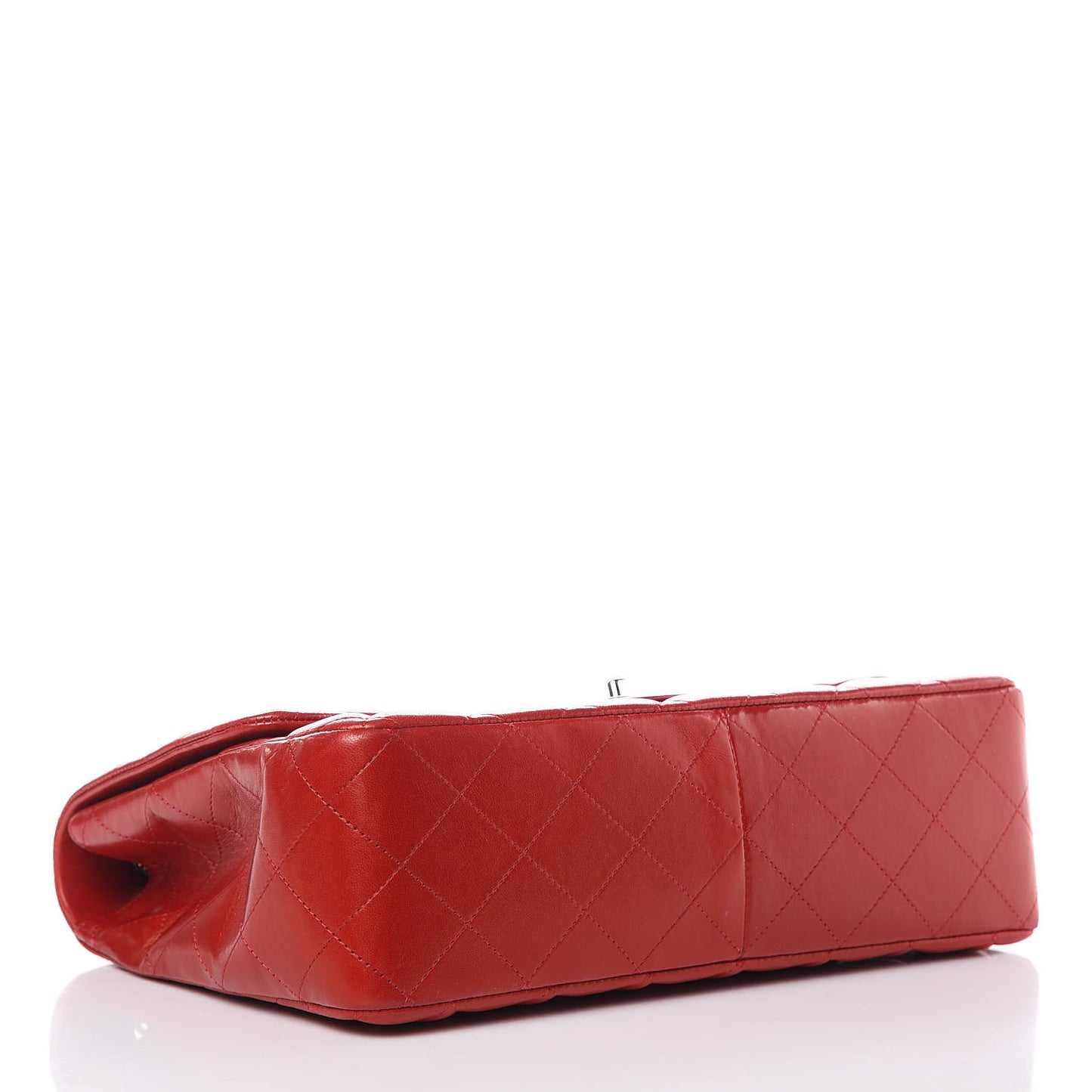Lambskin Quilted Jumbo Single Flap Red