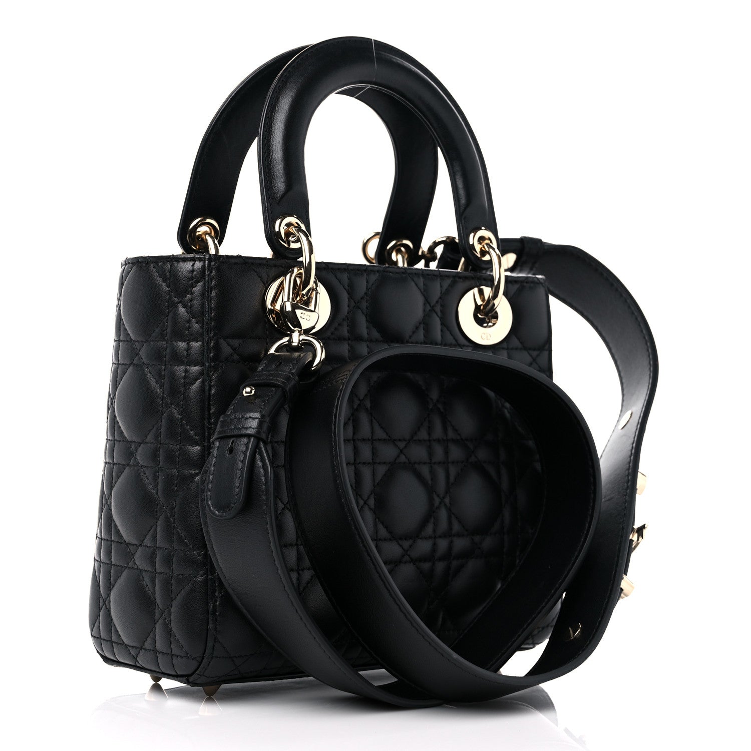 Christian Dior Lambskin Cannage Small My ABCDior Lady Dior Black 3 of 12