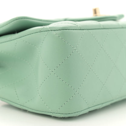 Chanel Lambskin Quilted Mini Rectangular Flap Light Green 9 of 10