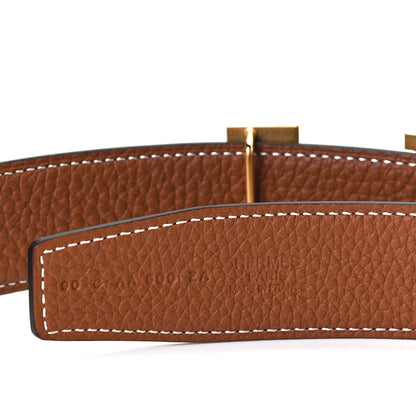 Hermes Swift Togo 32mm H Belt 90 Black Gold 3 of 4