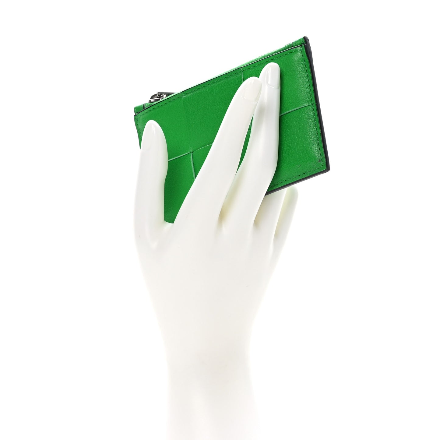 Nappa Intreccio Cassette Zipped Card Case Parakeet