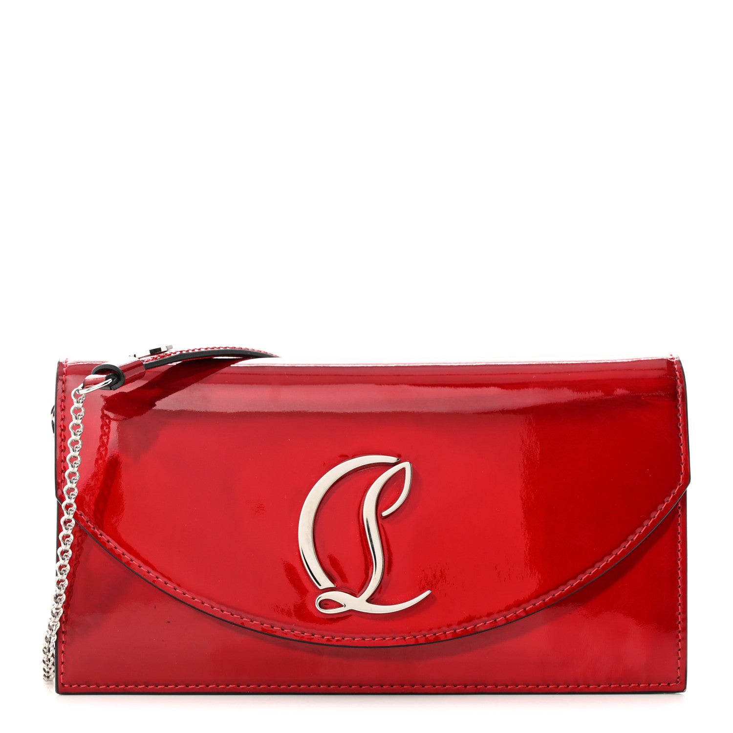 Christian Louboutin Metallic Calfskin Loubi54 Crossbody Clutch Red 1 of 9