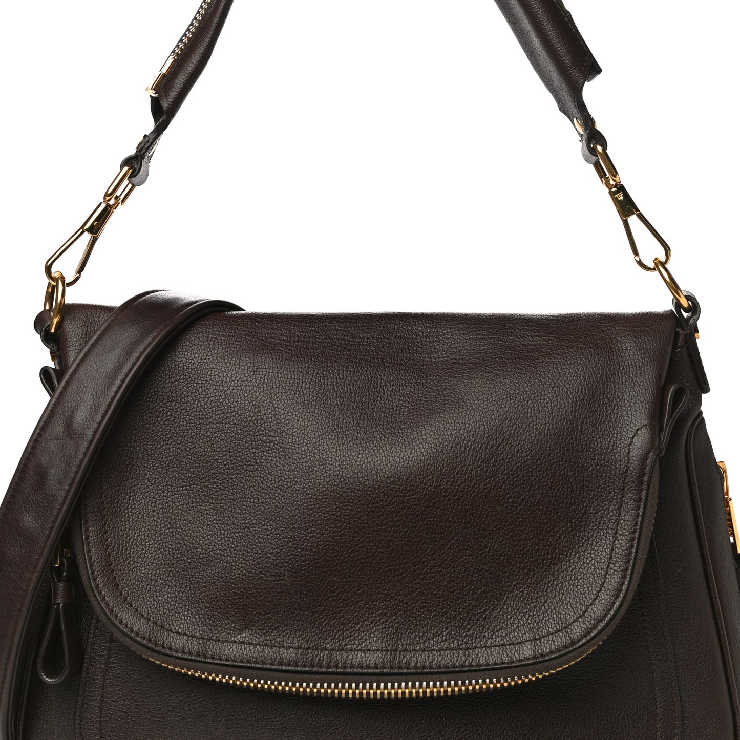 Pebbled Calfskin Large Jennifer Dark Brown