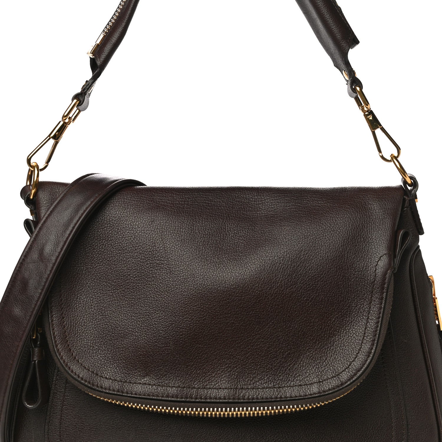 Tom Ford Pebbled Calfskin Large Jennifer Dark Brown 8 of 30