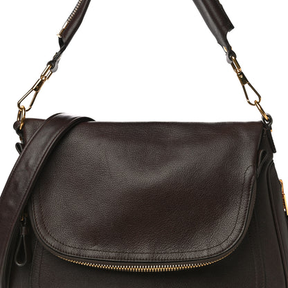 Tom Ford Pebbled Calfskin Large Jennifer Dark Brown 8 of 30