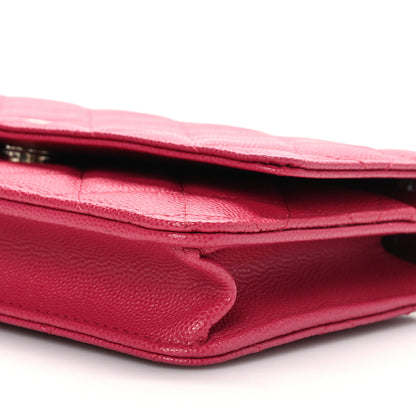 Chanel Caviar Quilted Wallet On Chain WOC Dark Pink 10 of 10