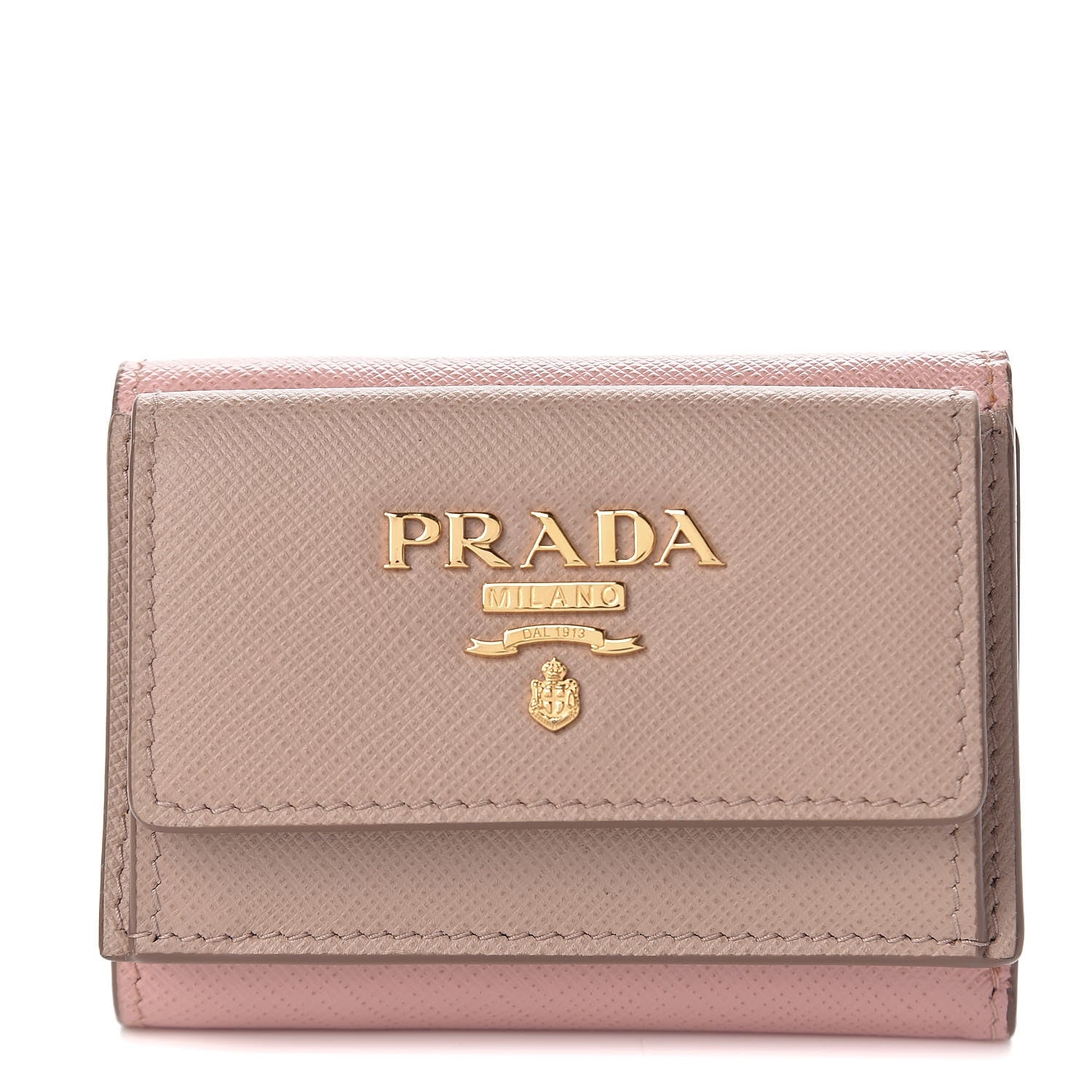 Prada Saffiano Multicolor Tri-Fold Compact Wallet Cipria Orchidea 1 of 9