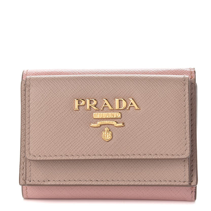Prada Saffiano Multicolor Tri-Fold Compact Wallet Cipria Orchidea 1 of 9