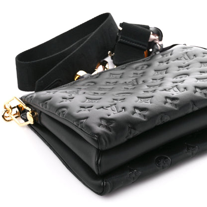 Louis Vuitton Lambskin Embossed Monogram Scarf Coussin PM Black 10 of 11