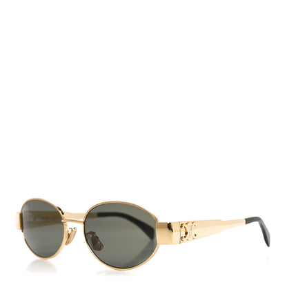Celine Metal Triomphe 01 Sunglasses CL40235U Gold Green 1 of 6