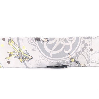 Hermes Silk Ex-Libris Les Parisie Twilly Gris Perle Jaune Soufre 4 of 4