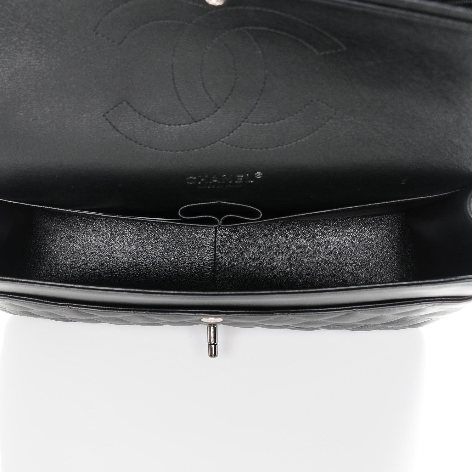 Chanel Crumpled Calfskin Quilted Jumbo Double Flap So Black 5 of 7
