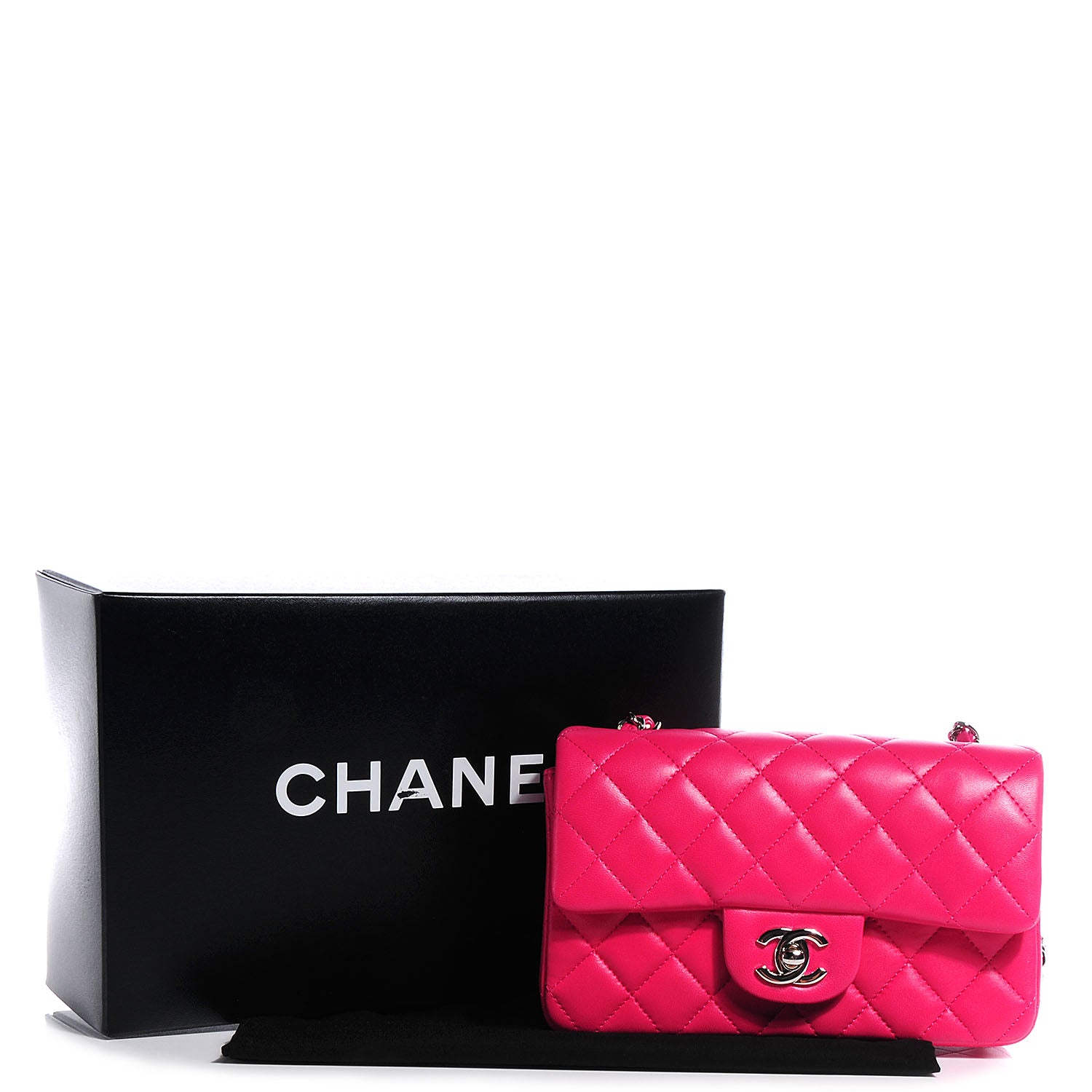 Chanel Lambskin Quilted Mini Flap Dark Pink 8 of 8