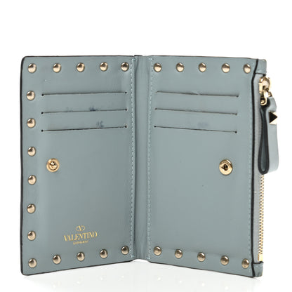 Valentino Garavani Calfskin Rockstud Bi-Fold Wallet Sky Blue 5 of 11