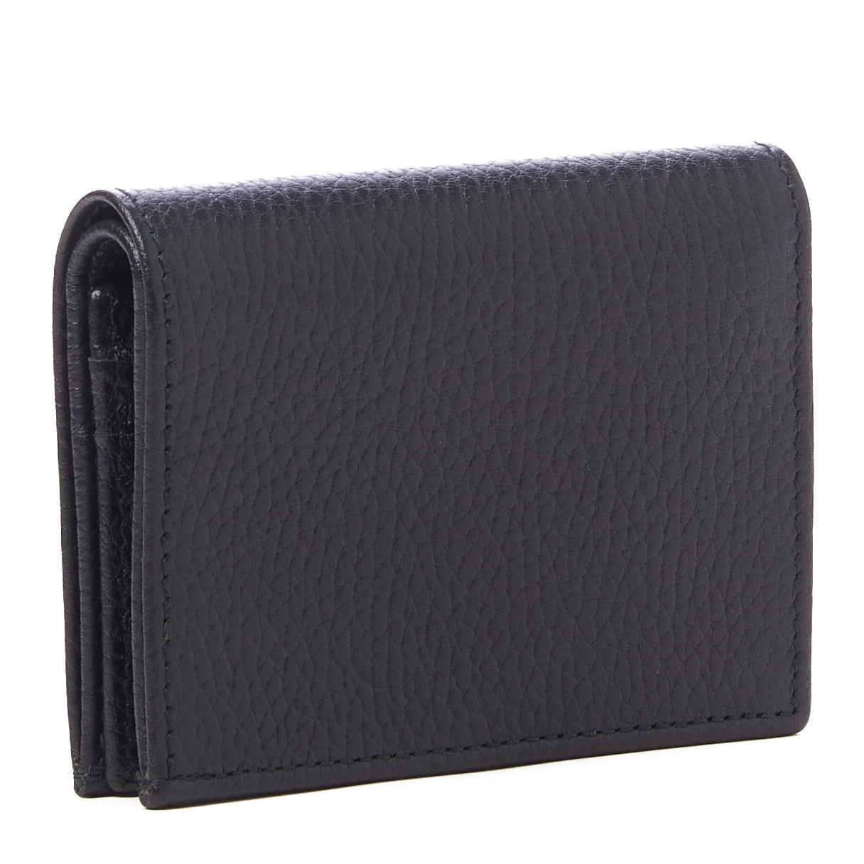 Pebbled Calfskin GG Marmont Card Case Black