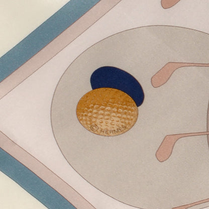 Hermes Silk Swing Scarf 70 Ivory Rose Nacre Bleu 5 of 18