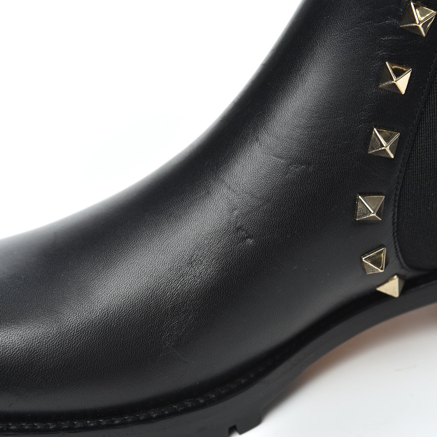 Valentino Garavani Calfskin Rockstud Beatle Chelsea 20mm Ankle Boots 39 Black 9 of 9