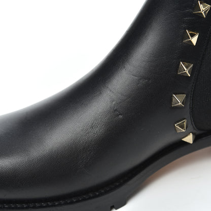 Valentino Garavani Calfskin Rockstud Beatle Chelsea 20mm Ankle Boots 39 Black 9 of 9