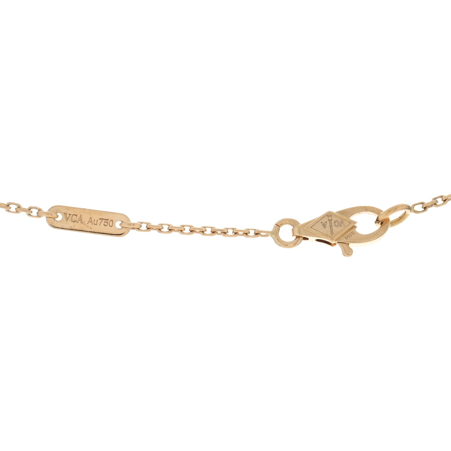 Van Cleef & Arpels 18K Yellow Gold Mother of Pearl Sweet Alhambra Pendant Necklace 4 of 5