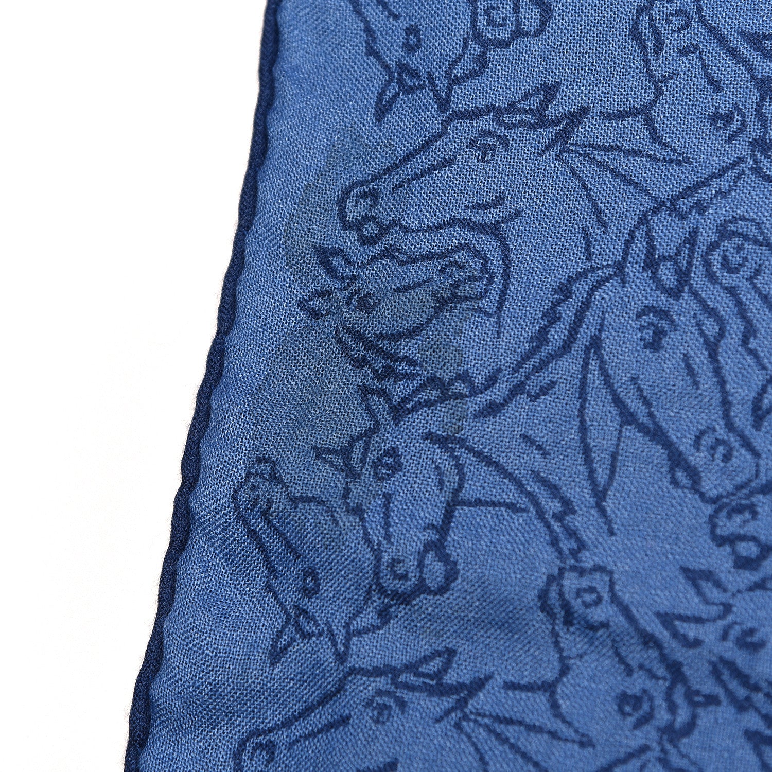 Hermes Cashmere Silk Whispering Horses Echarpe Muffler Mediterranee Indigo 5 of 5