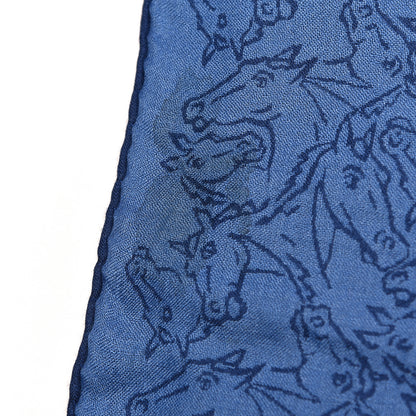 Hermes Cashmere Silk Whispering Horses Echarpe Muffler Mediterranee Indigo 5 of 5
