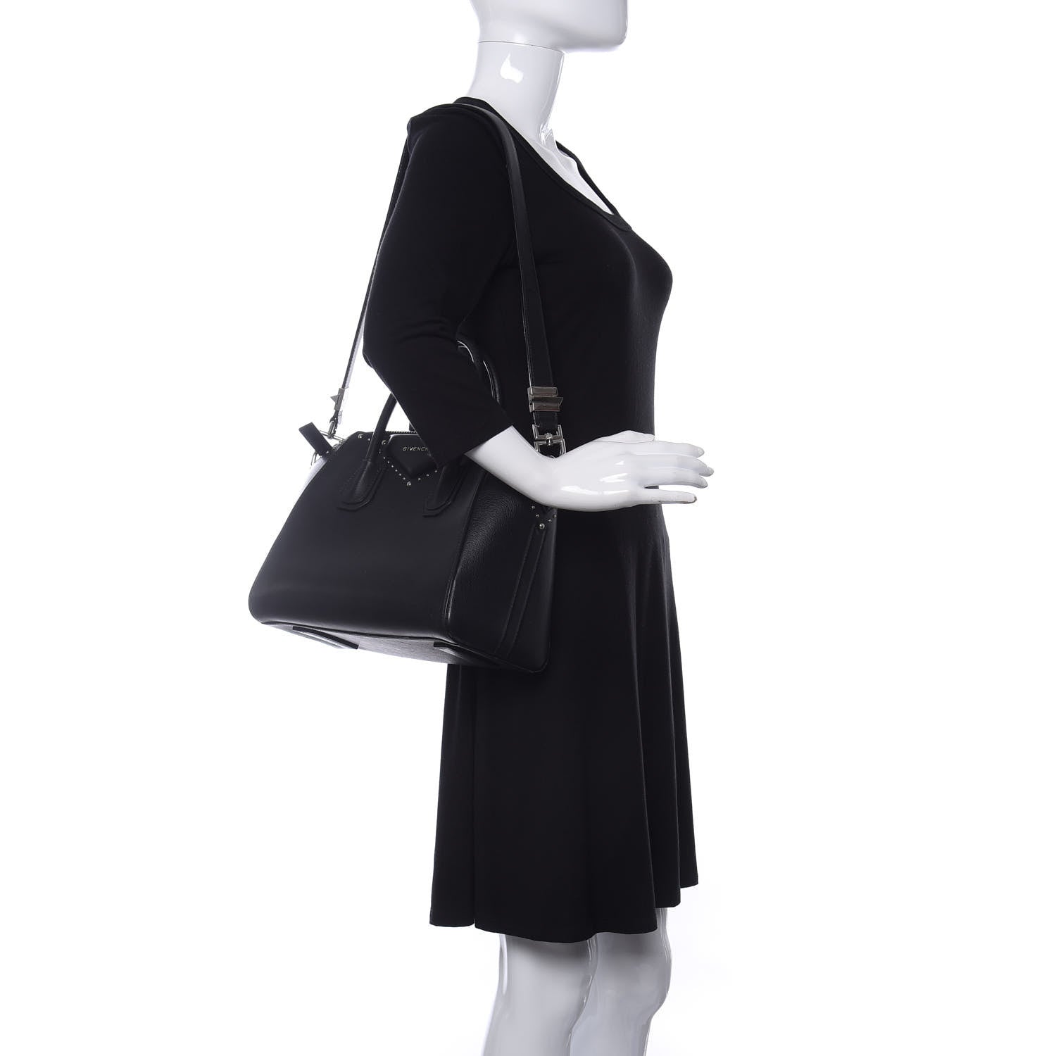Givenchy Smooth Calfskin Small Studded Antigona Black 2 of 19