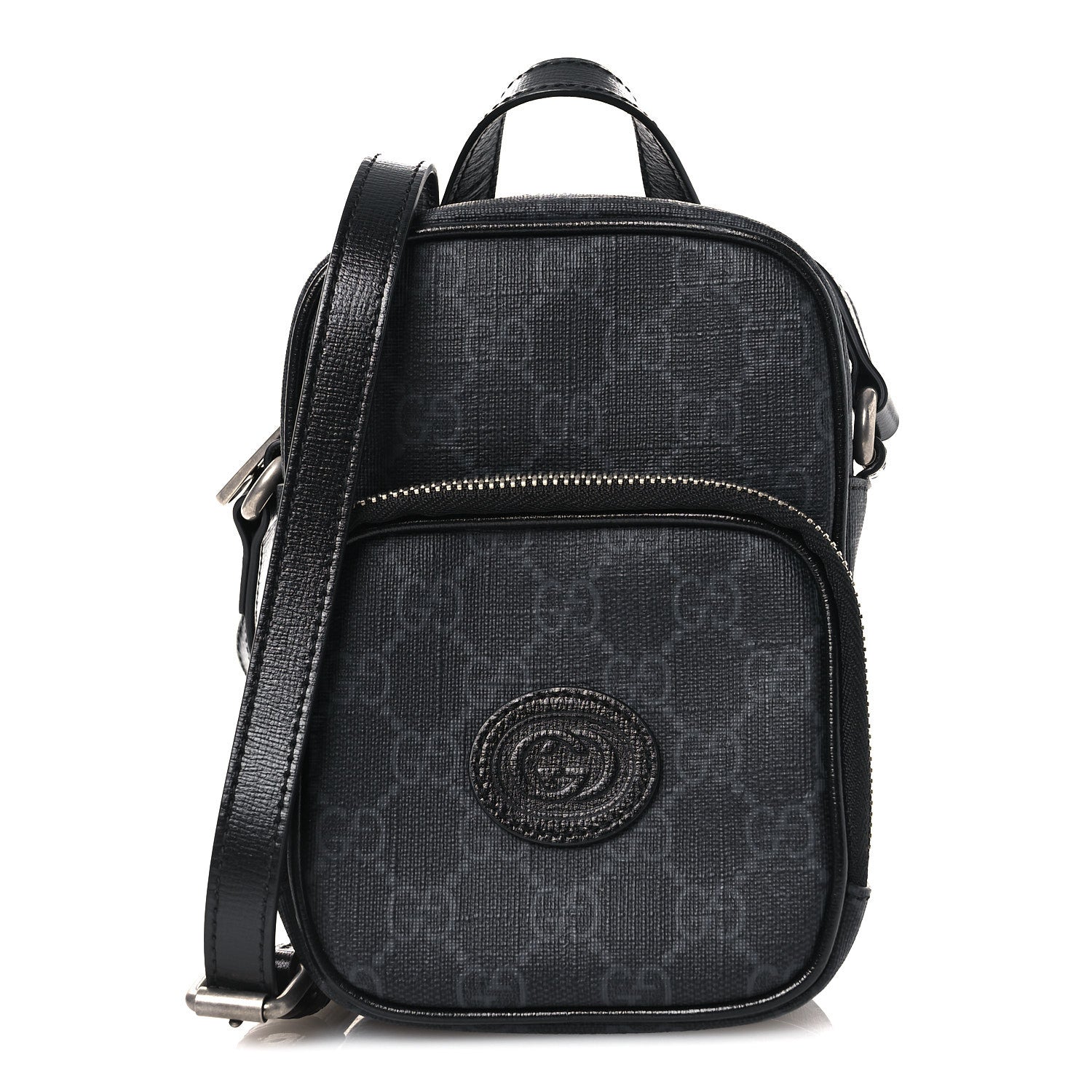 Gucci GG Supreme Monogram Azalea Calfskin Mini Retro Interlocking G Bag Black 1 of 10
