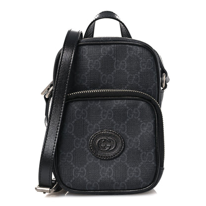 Gucci GG Supreme Monogram Azalea Calfskin Mini Retro Interlocking G Bag Black 1 of 10
