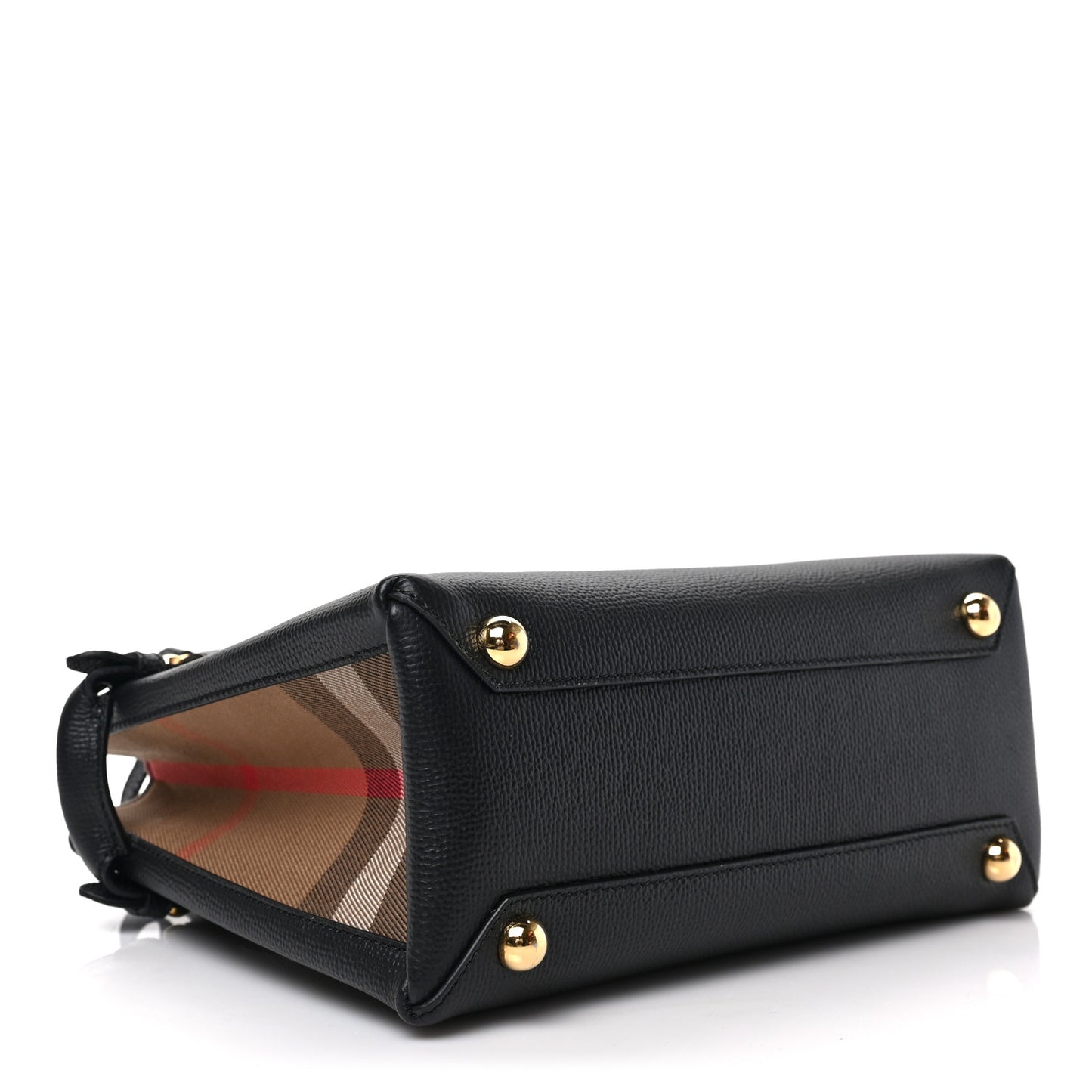 Derby Calfskin House Check Small Banner Tote Black