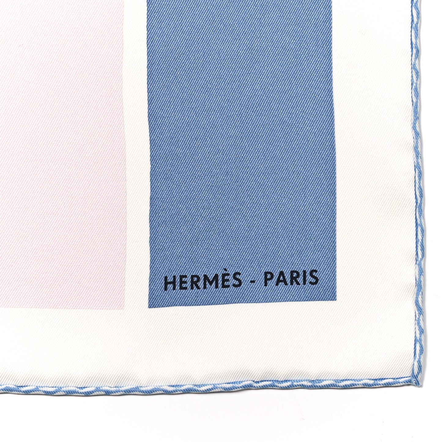 Silk Swinging Saint Germain Scarf 70 Bleu Jean Rose White