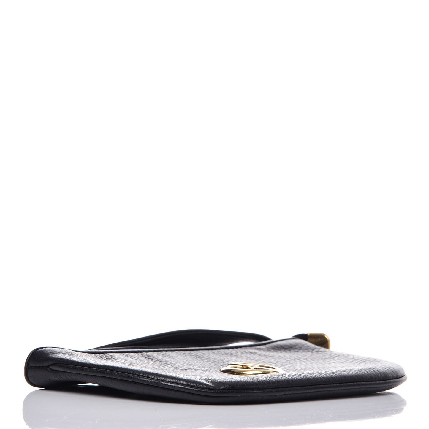 Pebbled Calfskin Wristlet GG Black