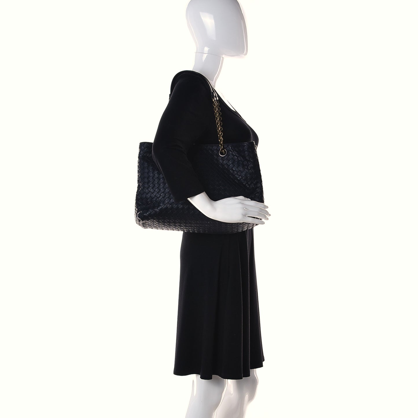 Nappa Intrecciato Medium Tote Navy