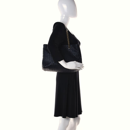 Bottega Veneta Nappa Intrecciato Medium Tote Navy 2 of 13