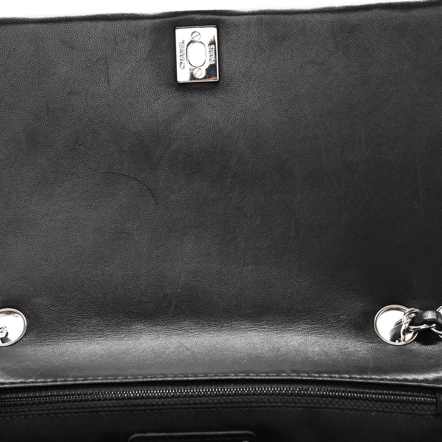 Lambskin Surpique Chevron Medium Single Flap Black