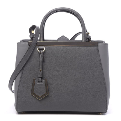 Fendi Vitello Elite Petite 2Jours Tote Grigio Grigio Chiaro 1 of 10