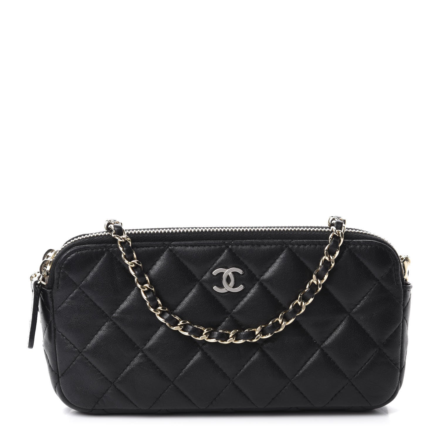 Chanel Lambskin Quilted Small Clutch With Chain Black 1 of 11