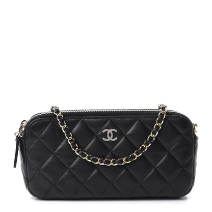 Chanel Lambskin Quilted Small Clutch With Chain Black 1 of 11